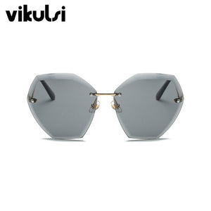 2019 Pink Gradient Rimless Sunglasses For Women