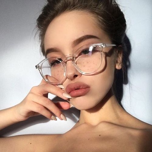 Fashion Transparent round glasses clear frame Women