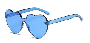 New Fashion cute sexy retro Love Heart  Rimless Sunglasses Women
