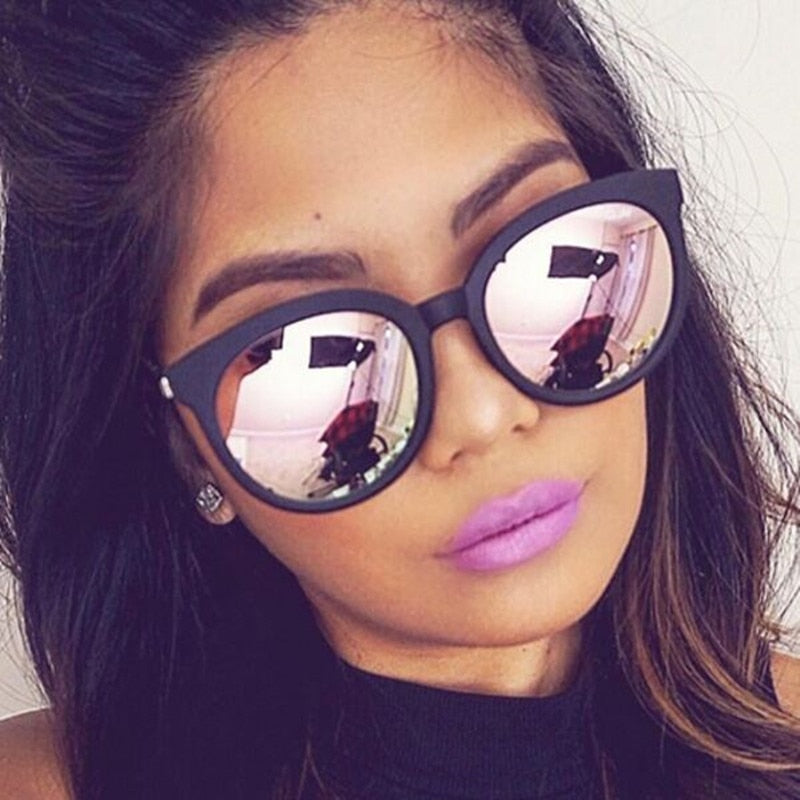 cat eye pink sunglasses woman