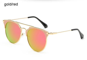 Mirror Rose Gold cat eye Sunglasses Women